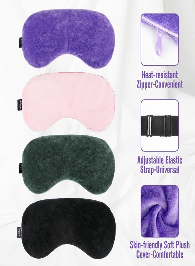 BeHoomi Heated Eye Mask Warm Compress for Eyes, Soothing Weighted Eye Mask for Sleeping, Microwave Moist Heating Pad Hot Compress for Eyes Relaxation, Reusable Sleep Mask for Home, Office (Purple) - Image 5